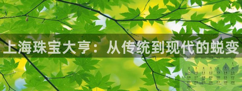 新宝5黑：上海珠宝大亨：从传统到现代的蜕变